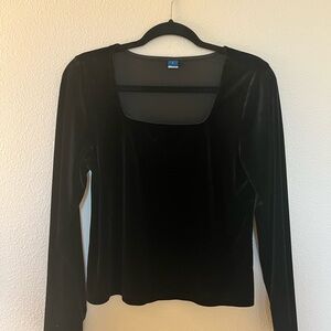 Old Navy Black Velvet Blouse
